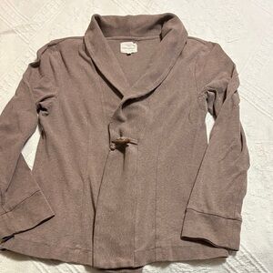 Brown Shawl Collar Cardigan